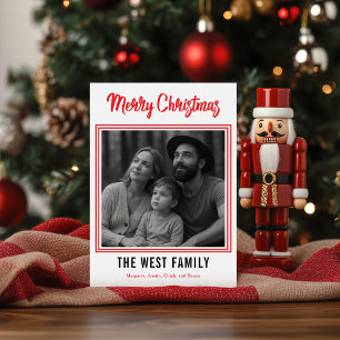 Christmas Stripe Family Photo – Merry Christmas Holiday Card