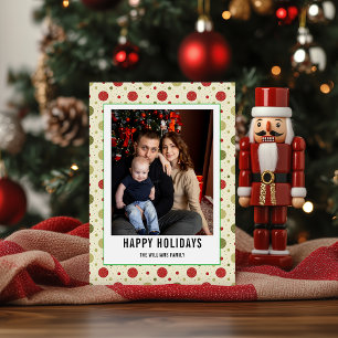 Christmas Stripe Family Photo – Merry Christmas Holiday Card