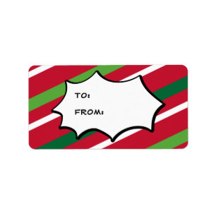 Christmas Stripe Gift Label