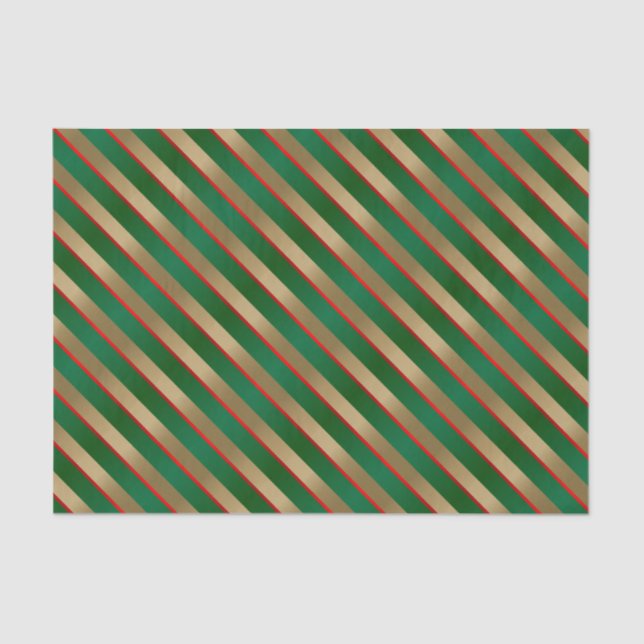 Christmas Stripe Holiday Tissue Paper (Front)