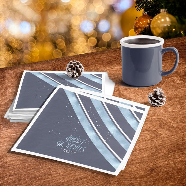 Christmas Stripe Pattern Blue/White ID862 Napkin (Creator Uploaded)