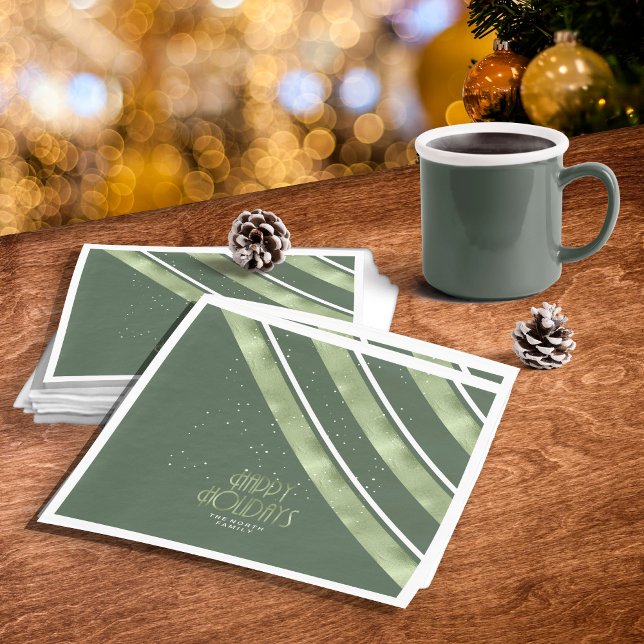 Christmas Stripe Pattern Green/White ID861 Napkin (Creator Uploaded)