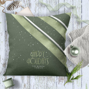 Christmas Stripe Pattern Green/White ID862 Cushion