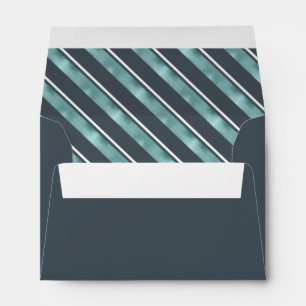 Christmas Stripe Pattern Teal ID862 Envelope