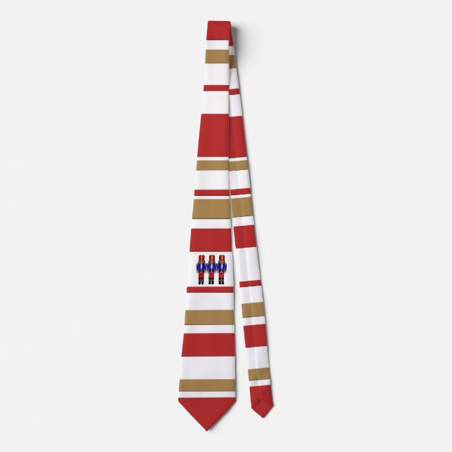 christmas stripe with nutcracker design tie (Front)