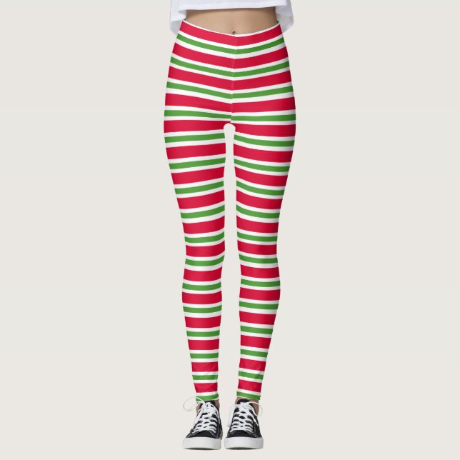 Christmas Striped Leggings (Front)