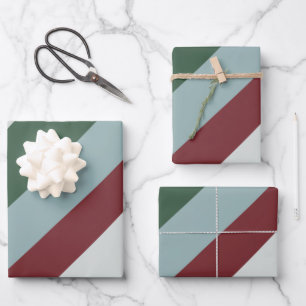 Christmas Striped Pattern Candy Cane Stripes Wrapping Paper Sheet
