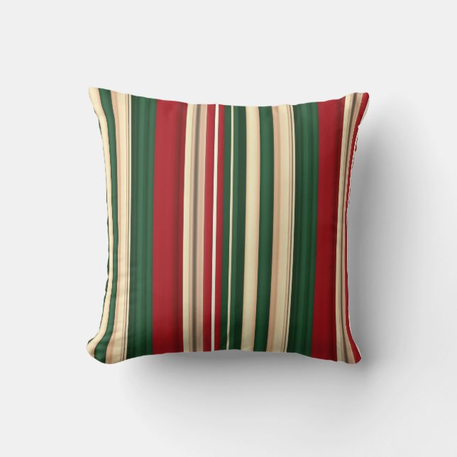 Christmas Stripes-24-Sq Throw Pillow (Front)