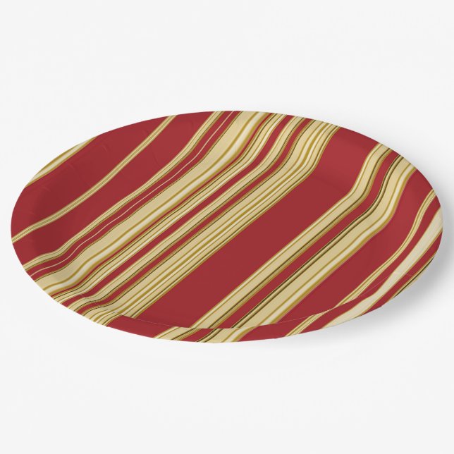 Christmas Stripes-5-Paper Plates (Angled)