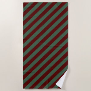 Christmas Stripes Beach Towel