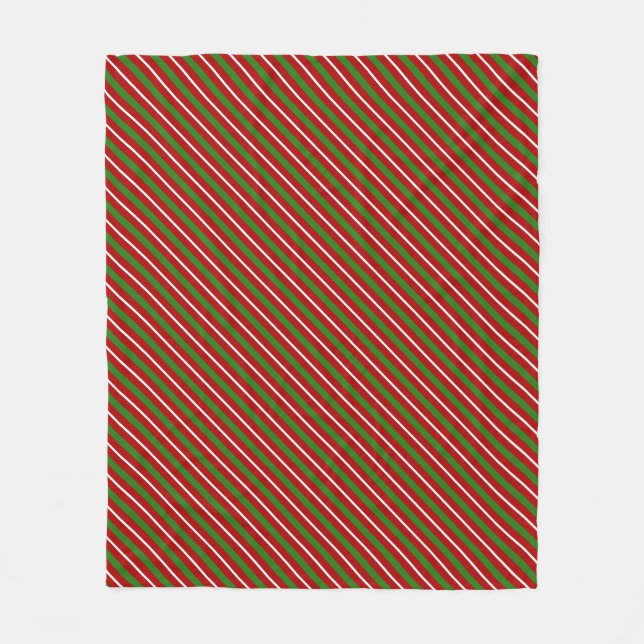 Christmas Stripes diagonal 3 Fleece Blanket (Front)