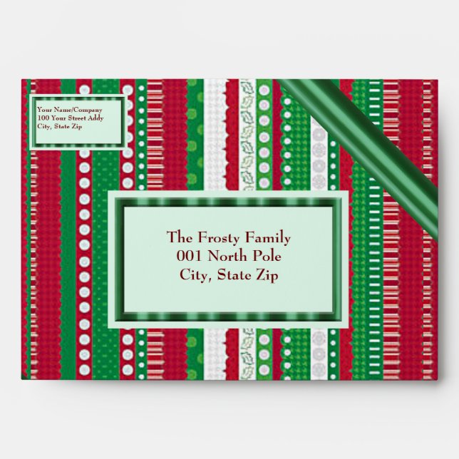 Christmas Stripes Envelopes (Front)