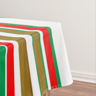 Christmas Stripes Holiday Tablecloth