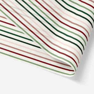 Christmas Stripes in red, Green and Beige Tissue Paper
