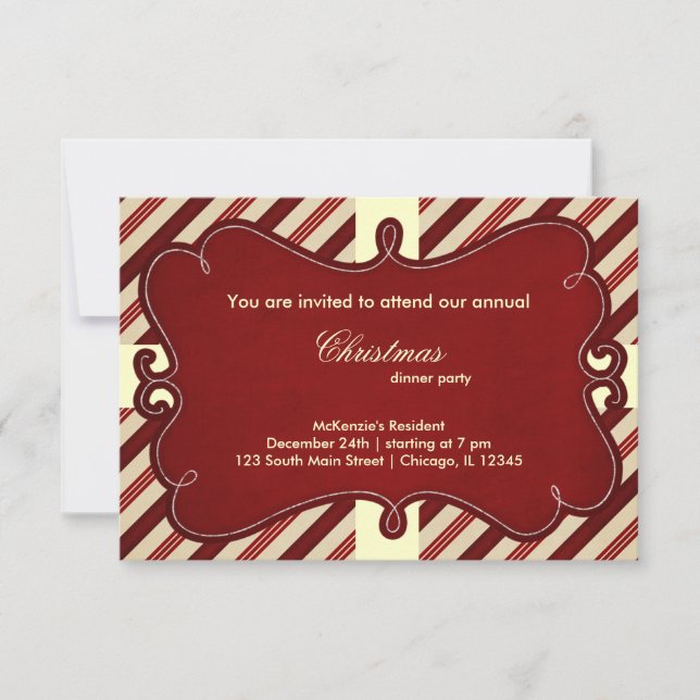 Christmas Stripes Invitation (Front)