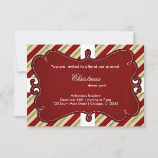 Christmas Stripes Invitation