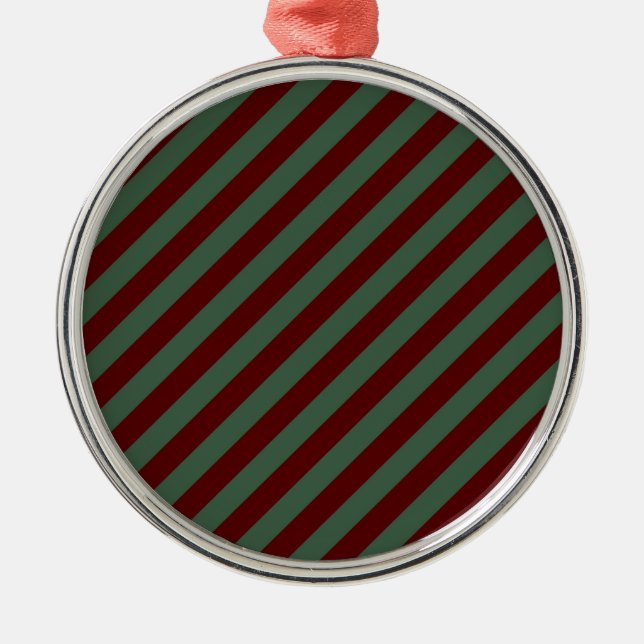 Christmas Stripes Metal Tree Decoration (Front)