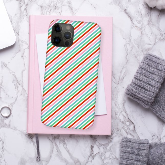 Christmas Stripes | Modern Colourful Cheerful Cute Case-Mate iPhone Case (Creator Uploaded)