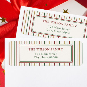 Christmas Stripes Return Address Label