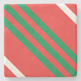 Christmas Stripes Square Coaster