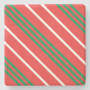 Christmas Stripes Square Coaster