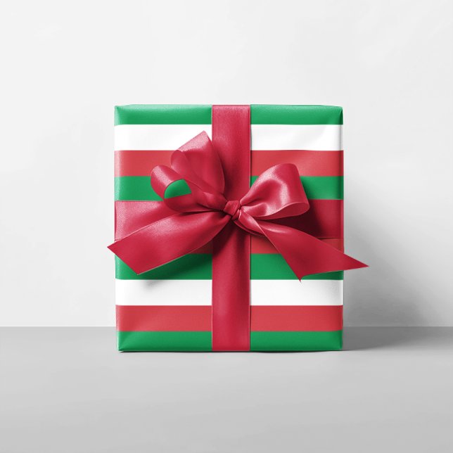 Christmas Stripes Wrapping Paper (Italy Stripes Gift Wrap)