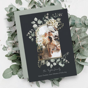 Christmas Stunning Winter Foliage Photo Frame Holiday Card