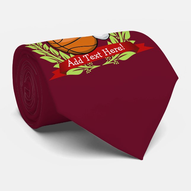 Christmas Style Basketball Tie (Rolled)