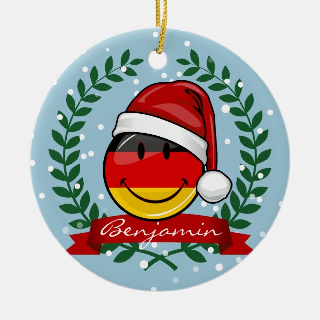 Christmas Style German Flag Ceramic Tree Decoration (Front)