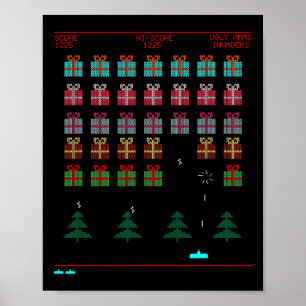 Christmas Style Retro Video Game  Poster