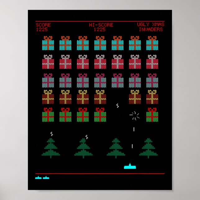 Christmas Style Retro Video Game  Poster (Front)