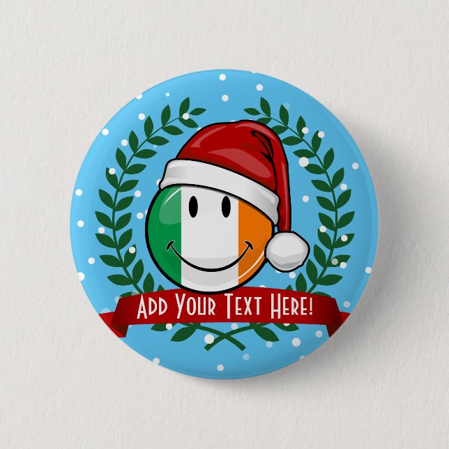 Christmas Style Smiling Irish Flag 6 Cm Round Badge (Front)