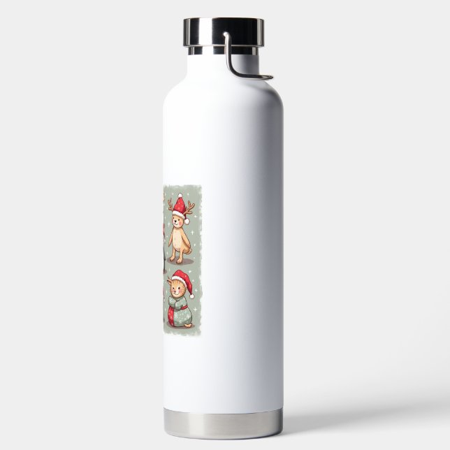 Christmas-style tumbler water bottle (Left)
