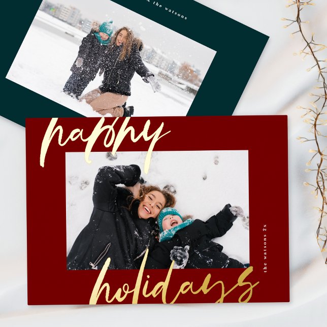 christmas stylish red script gold photo happy (Creator Uploaded)