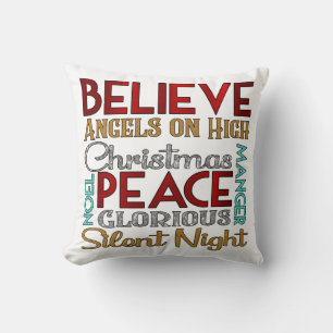 Christmas Subway text Cushion