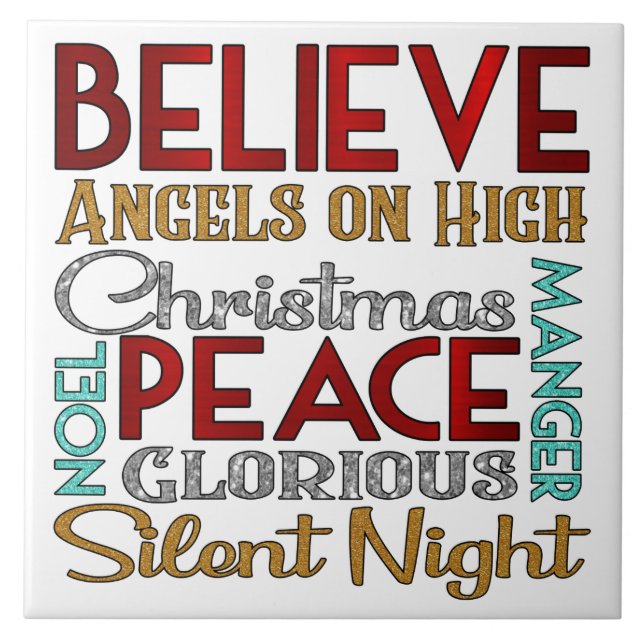 Christmas Subway text Tile (Front)