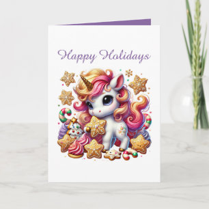 Christmas sugar cookies unicorn customisable holiday card