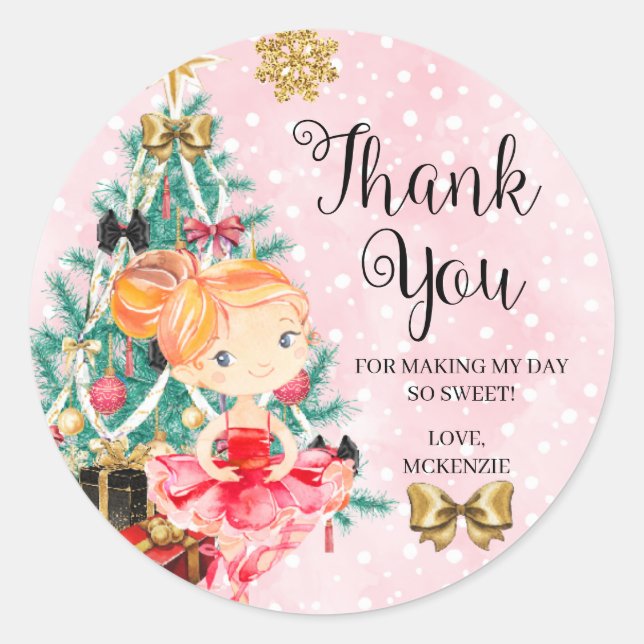Christmas Sugar Plum Fairy Nutcracker Classic Round Sticker (Front)