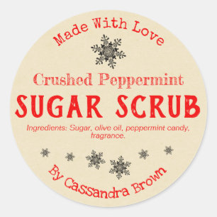 Christmas Sugar Scrub Customisable Handmade DIY Classic Round Sticker