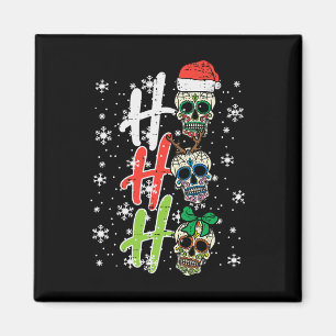 Christmas Sugar Skull Ho Ho Ho Xmas Mexican Men Wo Magnet