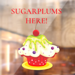 CHRISTMAS Sugarplums Here, Festive Cupcake
