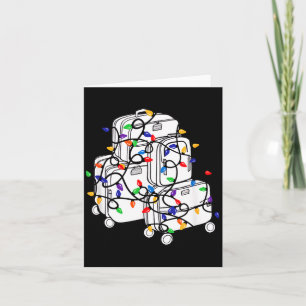 Christmas Suitcase Vacation With Lights, Fam Trave Card