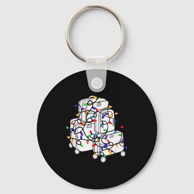 Christmas Suitcase Vacation With Lights, Fam Trave Key Ring (Front)