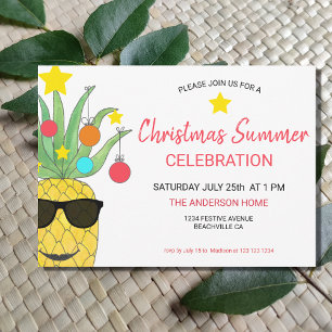 Christmas Summer Pineapple Party Invitation