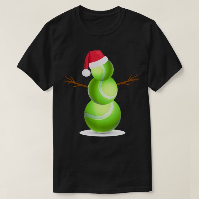 Christmas Summer tennis Snowman Party Gift  T-Shirt (Design Front)