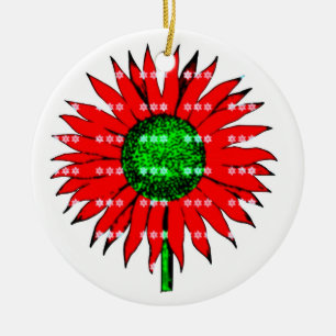 Christmas Sunflower Ceramic Tree Decoration
