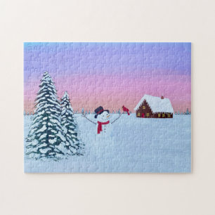 Christmas sunset jigsaw puzzle