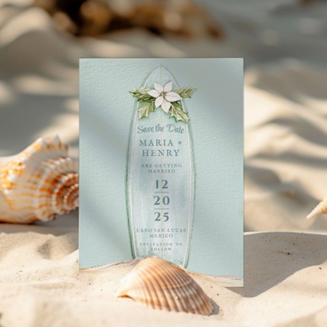 Christmas Surfboard | Winter Beach Save the Date (Creator Uploaded)