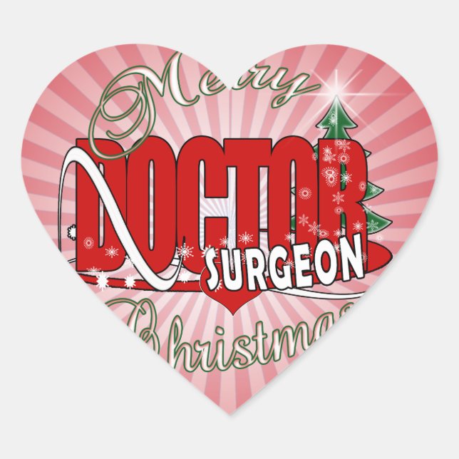CHRISTMAS SURGEON DOCTOR HEART STICKER (Front)