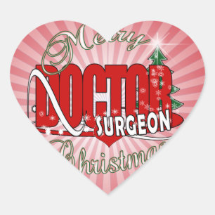 CHRISTMAS SURGEON DOCTOR HEART STICKER